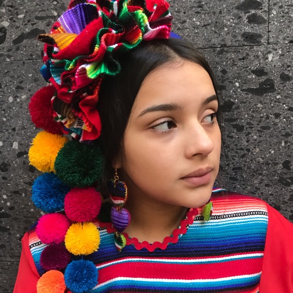 Mexican sarape Zarape Head Piece Frida Inspired main image 8